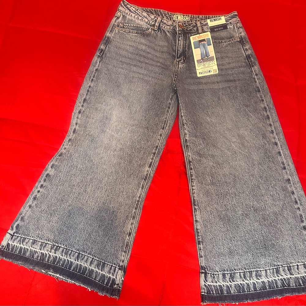 Rewash Blue  Flare Wide Leg  Crop Jeans
